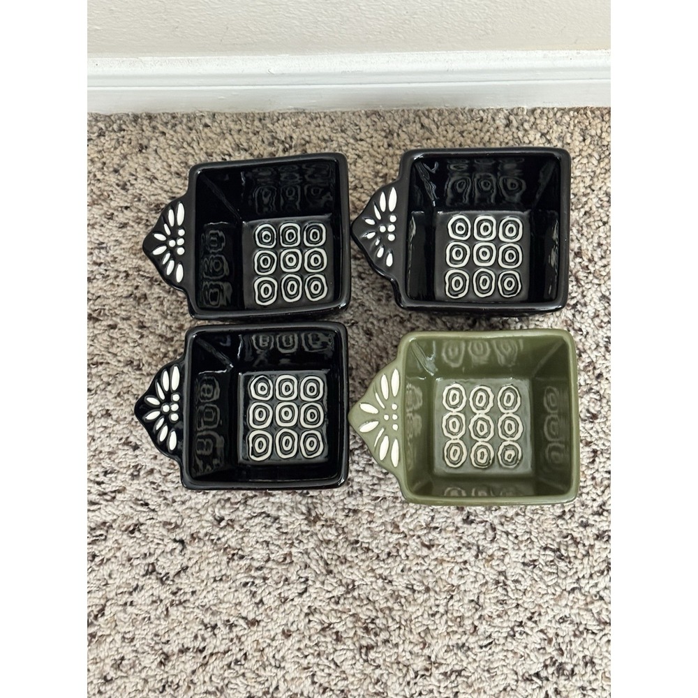 4 Temp-tations Ovenware by Tara Carved Old‎ World Black And Green Baking Dishes
